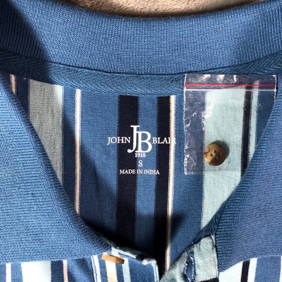 John Blair Mens Polo Shirt Short Sleeve Banded Waist Pocket Sz Sm Hipster Retro - Picture 4 of 5